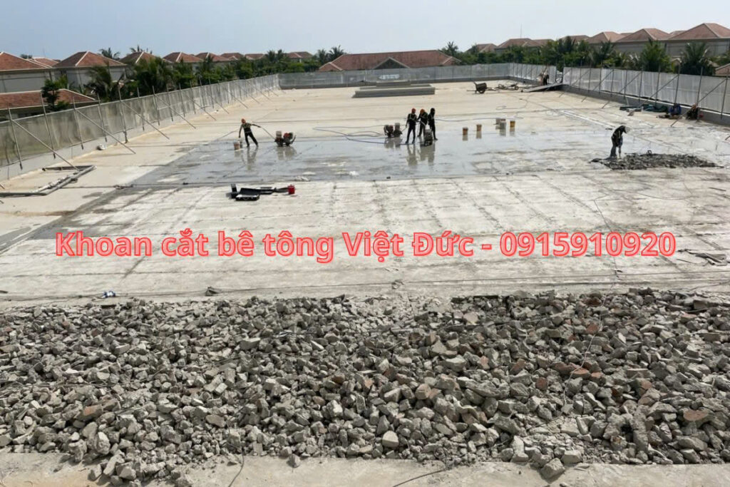 Khoan cắt bê tông nhà xưởng tại quận Hà Đông