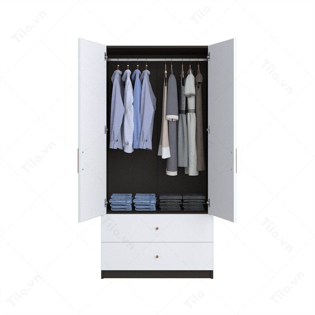 Nên mua tủ quần áo 2 cánh hay tủ quần áo 3 cánh tại Tilo ? 3 Tủ quần áo 2 cánh Tilo